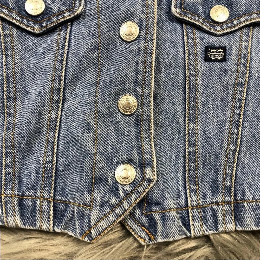 Vintage Toddler Jordache Denim Snap Up Vest